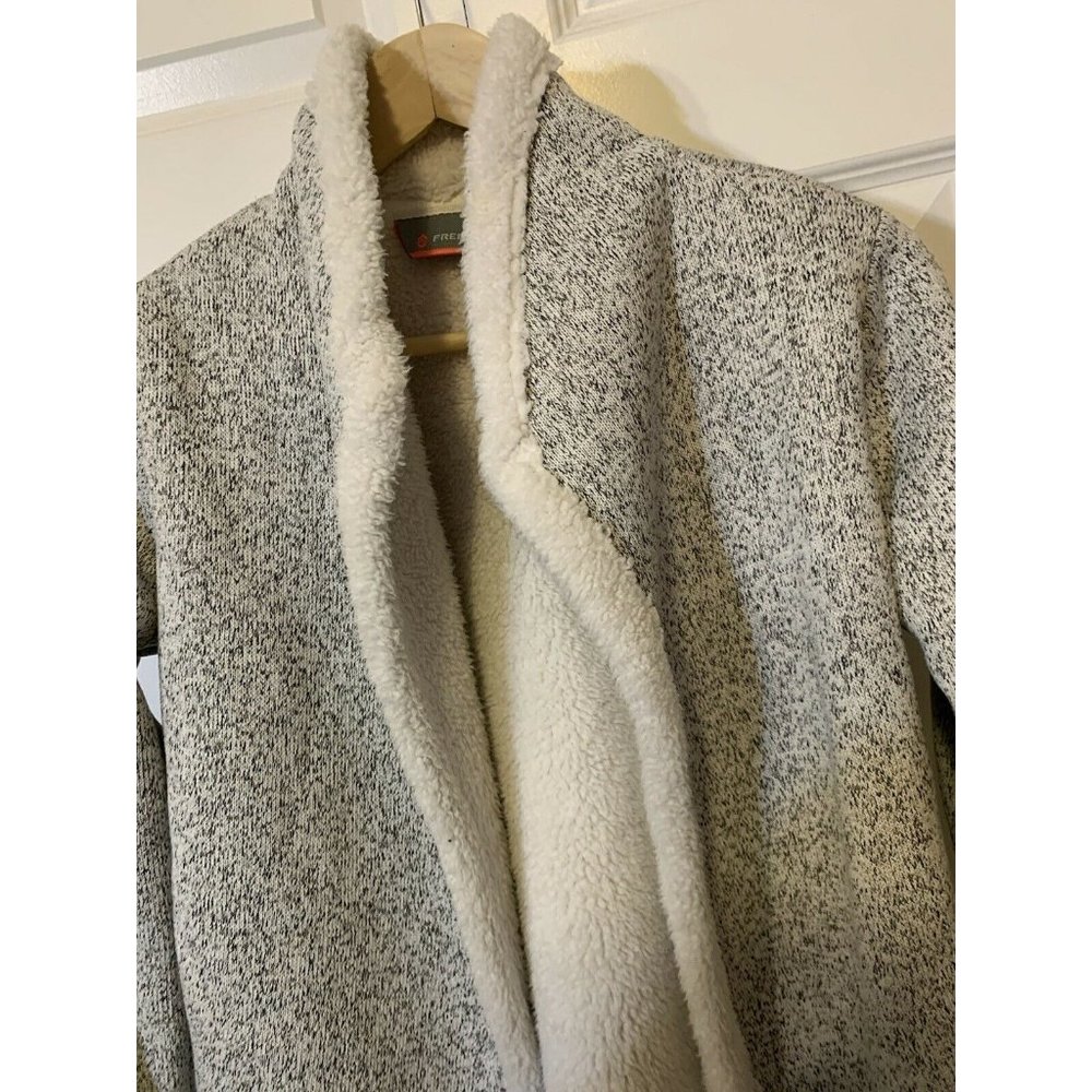 FREE COUNTRY Women's Sz 14/16 Vest Jacket Plush Fleece Gray white